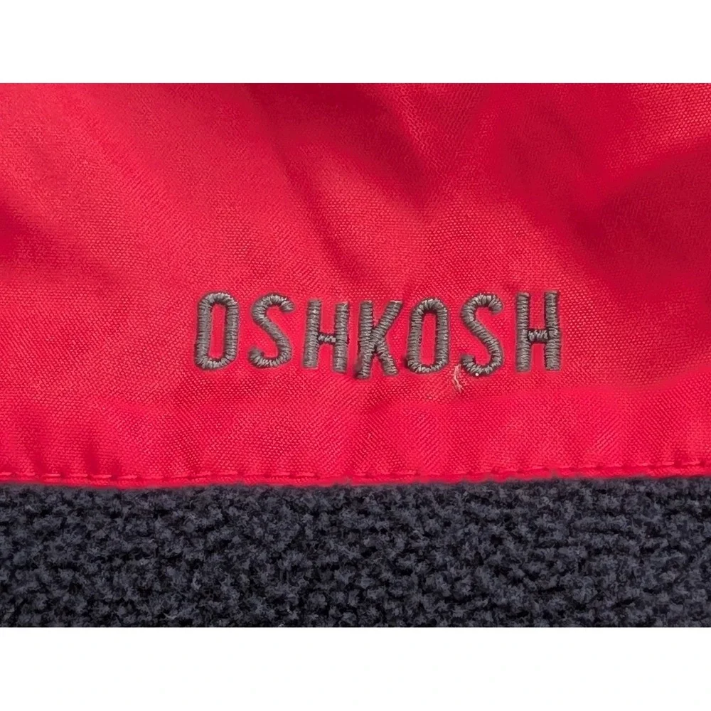OSHKOSH B'GOSH Boys Blue & Red Reversible Fleece Jacket Small (8-10) - No Size
